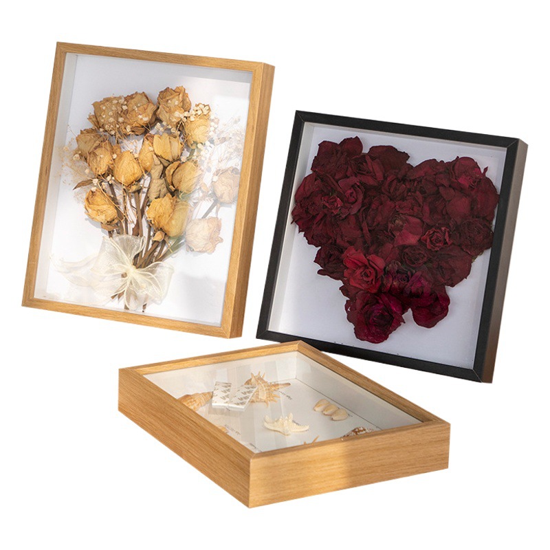 Photo frame table diy thick three-dimensional hollow production specimen display frame 6 inch 7 inch 10 inch wholesale dried flower photo frame
