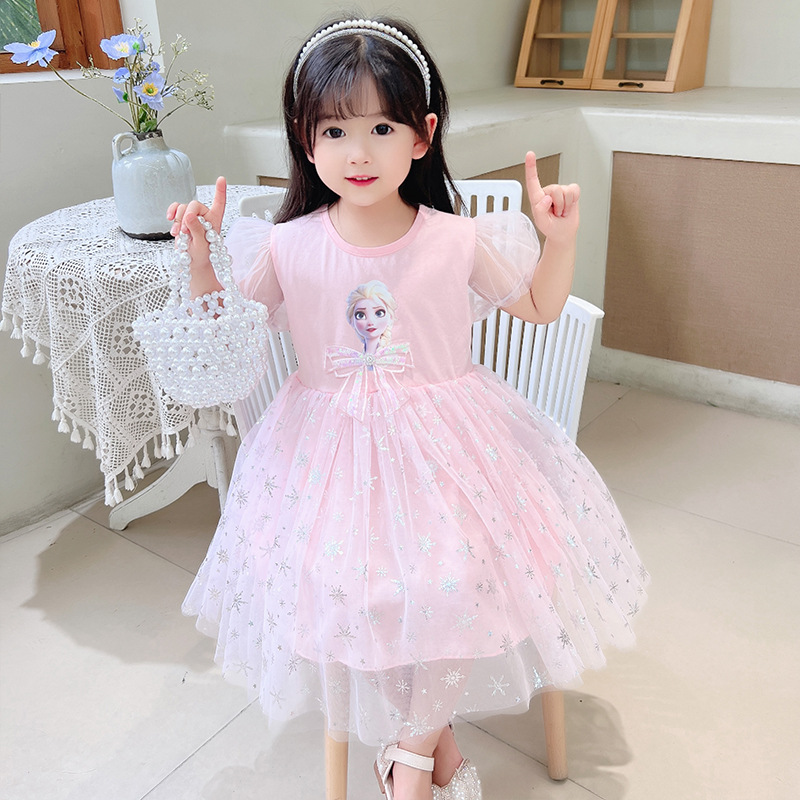 Picture of Girls Elsa Princess Skirt Children's Summer Frozen Dress Summer Dress Super Foreign Style Elsa Puff Veil Skirt