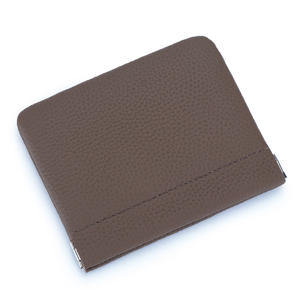 Picture of Genuine Leather Short Mini Coin Purse Women's Small and Ultra-thin Automatic Closure Shrapnel Coin Bag Key Lipstick Storage Bag