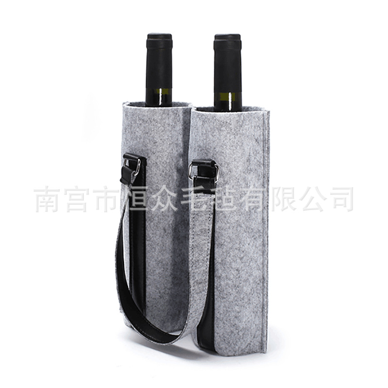 High-grade red wine bag portable boutique double felt wine packaging anti-collision durable printed logo