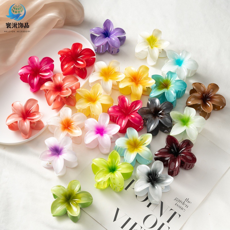 Picture of Cross-border egg flower clip large high-grade gradient Flower hairpin back head updo ponytail shark clip headdress