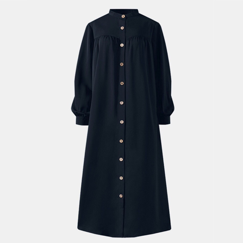Picture of Big Sale Export Wholesale Women's Long-Sleeved Dress Plus Size Women's Casual Elegant Stand-Up Collar Clothes Splicing Dress