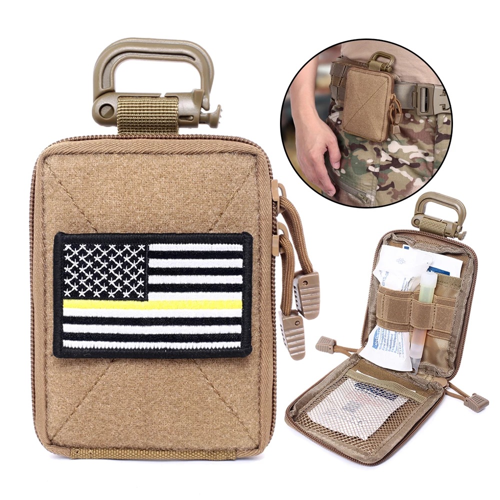Picture of Outdoor Medical First Aid Cosmetics Bag Molle Multi-Functional Tactical Waist Bag Edc Tool Bag Military Fan Accessory Bag