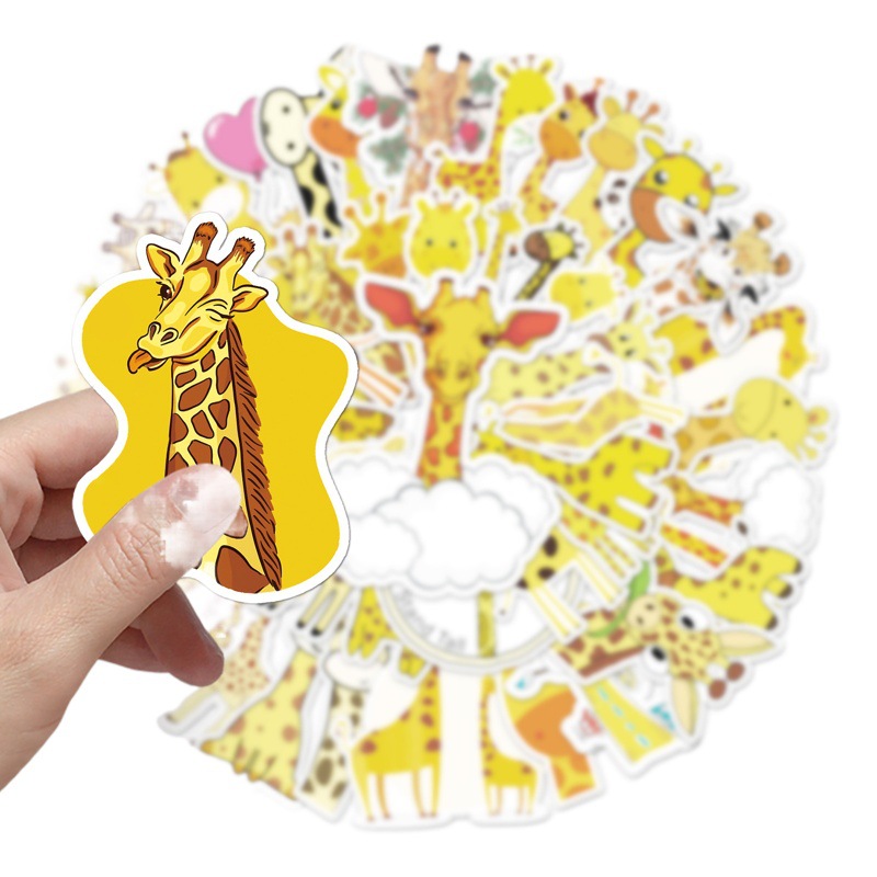 50 giraffe graffiti personality cross-border cartoon cute animal DIY hand ledger skateboard luggage stickers
