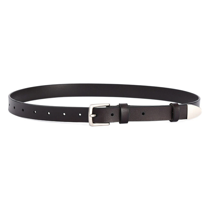 Ready Stock Genuine Leather Women's Belt Fashionable Cowhide Square Buckle Simple Style Decorative Jeans Belt Women's Manufacturer Wholesale