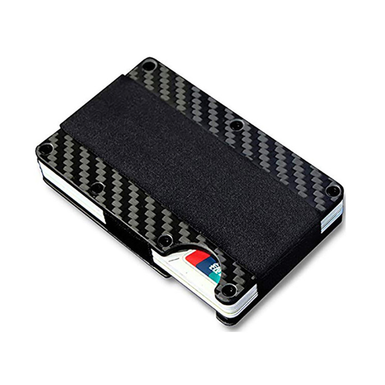 Carbon Fiber Automatic Card Case Men and Women Stainless Steel Credit Card Holder Wallet Wallet Ultra-thin Card Case Anti-theft Brush