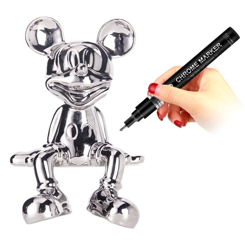 Aiye Gold Pen Reflective Paint Metal Pen Chrome Silver Marker Liquid Signature Model High-Gloss Electroplating Pen