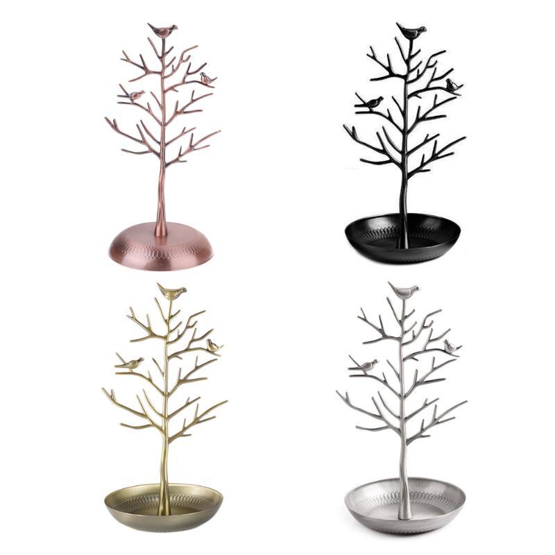 Picture of Danyuan Creative Alloy Bird Money Tree Jewelry Stand Jewelry Stand Earrings Ornament Storage Display Jewelry Props