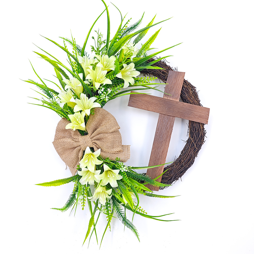 Picture of Cross border Easter Cross wreath EasterWreath EasterWreath Amazon spring door hanging decoration