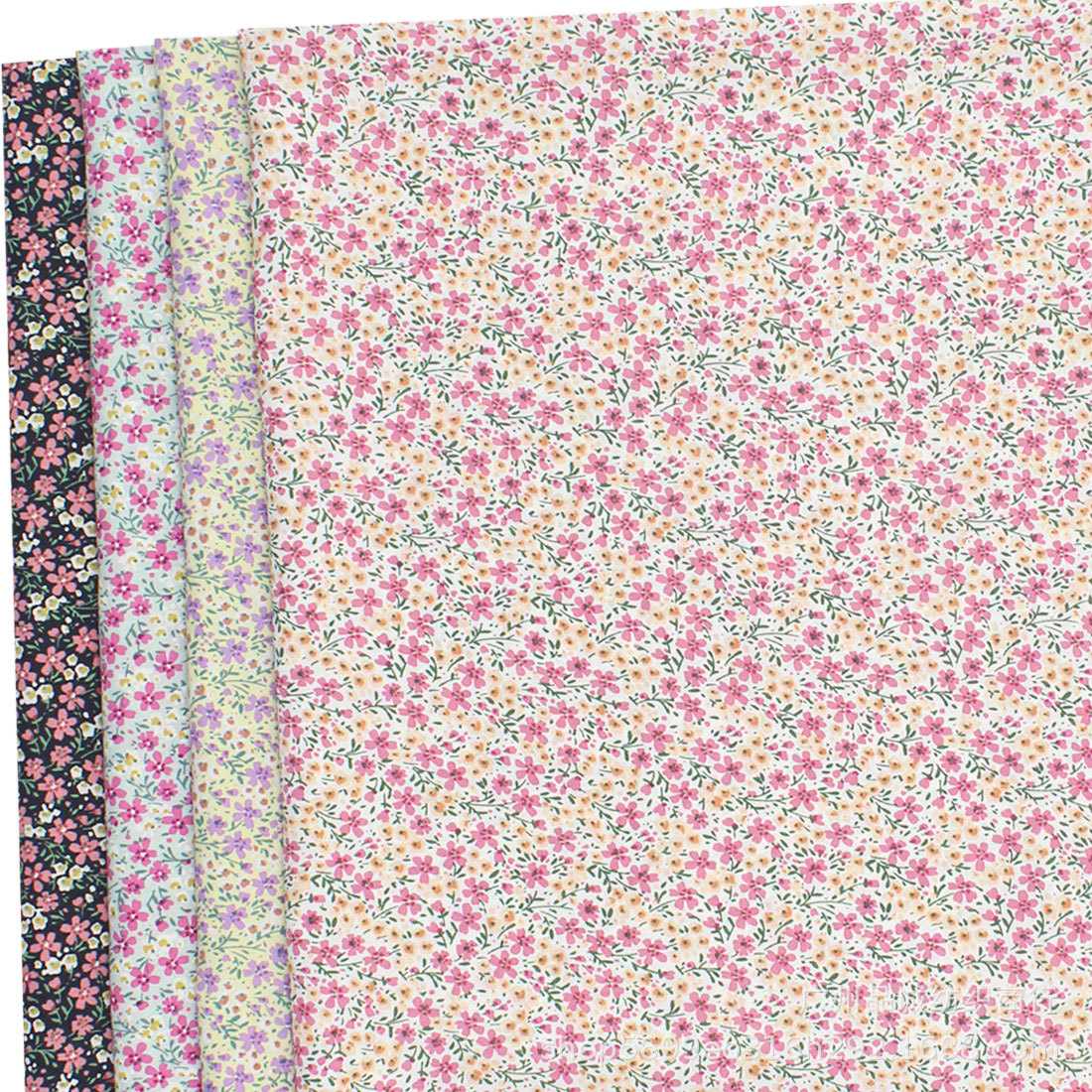 Furong linen printed Japanese and Korean small floral chiffon printed cloth spring and summer children's clothing women's dress Hanfu printed fabric