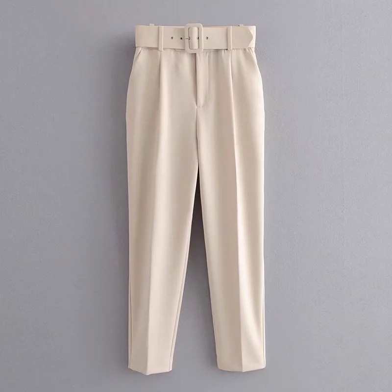 Picture of New Pants European Size Belt with Suit suit Spring Pure White Women Cross-border Pants White Pants