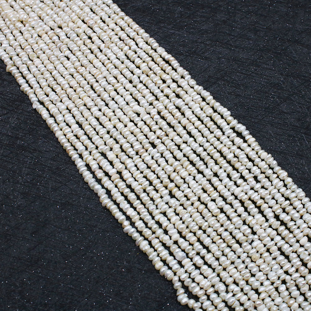 Natural Freshwater Pearl Scattered Beads 3-4mm Irregular Flat Beads Polished Straight Beads DIY Bracelet Necklace