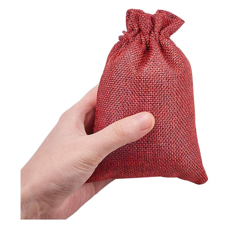 Factory wholesale simple linen bag jewelry jewelry bag Christmas candy storage bag
