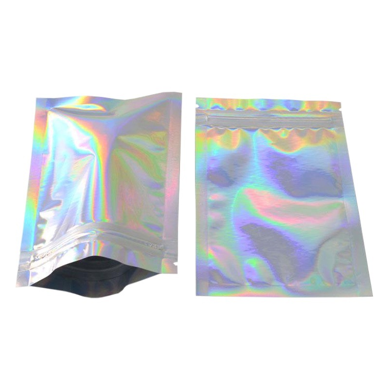 Rainbow Laser Flash Packaging Bag Candy Earrings Jewelry Mobile Phone Shell Colorful Transparent Yin and Yang Bone Bag 100 Pack