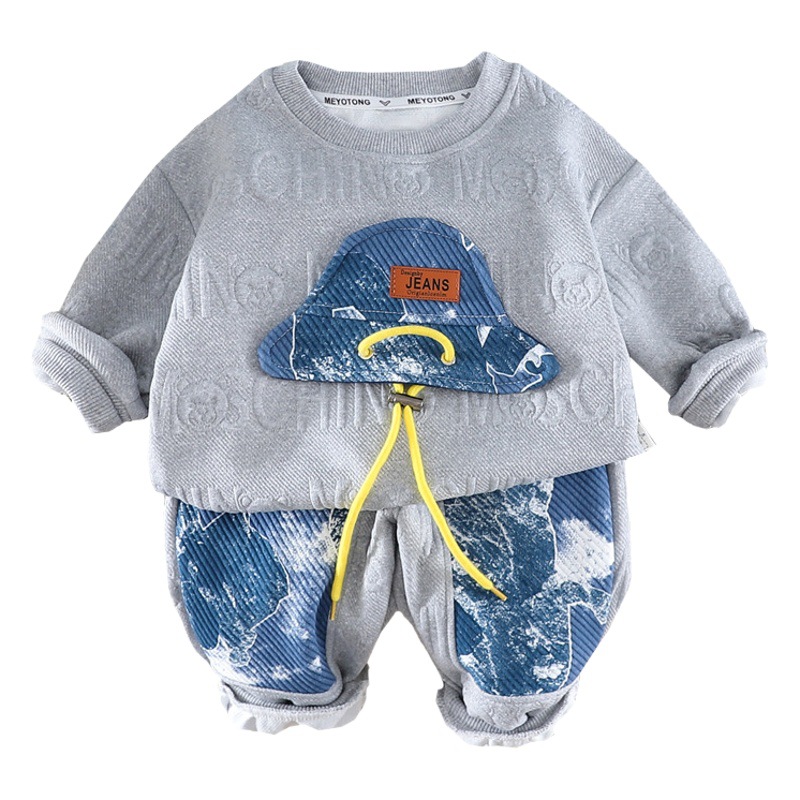 Boys' Sweatshirt Spring and Autumn 2023 New Children's Handsome Fashionable Fried Street T-shirt Autumn Korean Style Crewneck Top Trendy