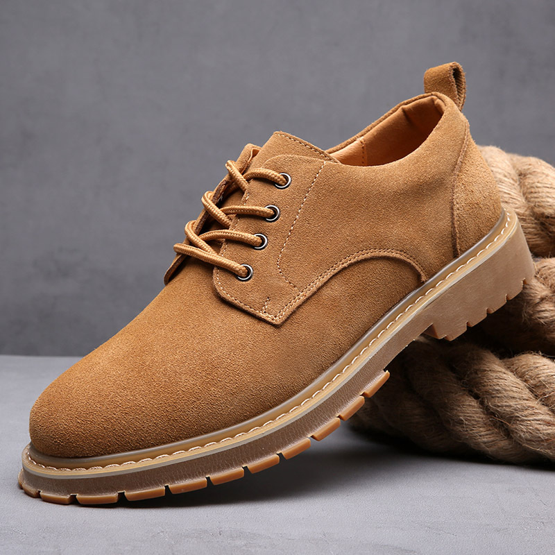 Picture of Cross-Border Autumn and Winter Leather Shoes for Men, Versatile Korean Style Casual Shoes, Trendy British Work Shoes, Tendon Big Toe Suede Men's Shoes