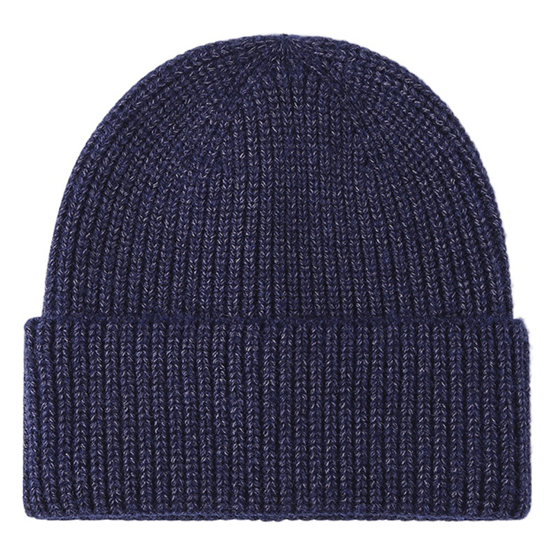 Autumn and Winter Korean style women's knitted hat brimless warm ear protection couple cold hat face-looking small light board wool hat wholesale