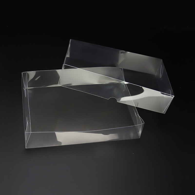 Transparent pvc lid box PET plastic box upper and lower cover PVC packing box lock transparent folding box printable LOGO