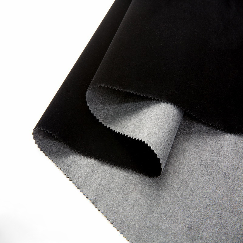 Picture of in stock spunlace bottom black short wool flocking cloth adhesive flannel renewable flocking cloth jewelry gift box self-adhesive flannel
