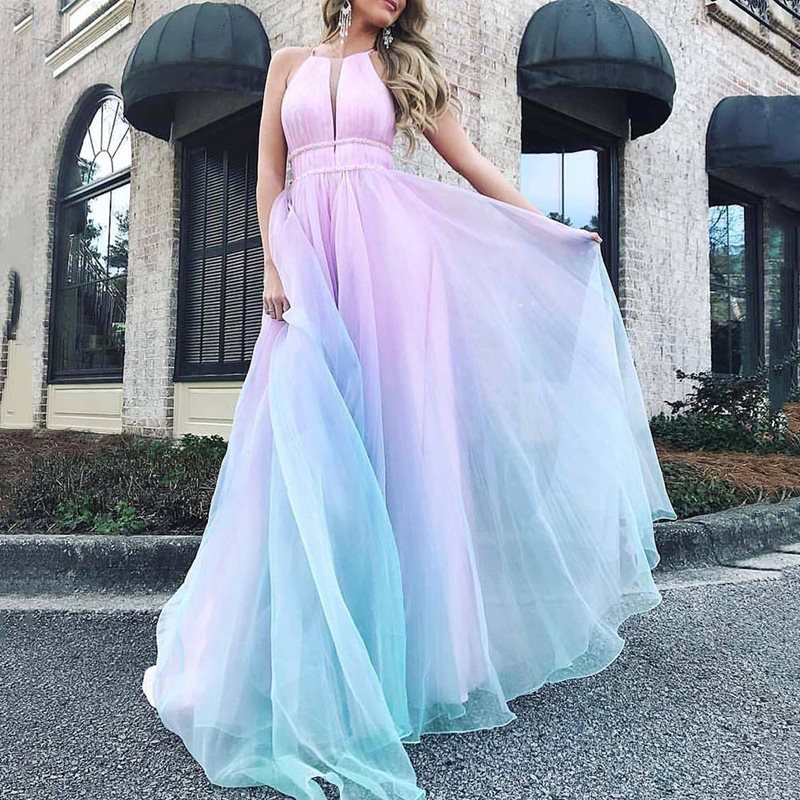 2025 European and American Export Women's New Women's Printed Dress Amazon Style Sexy Deep V Dress Long Skirt