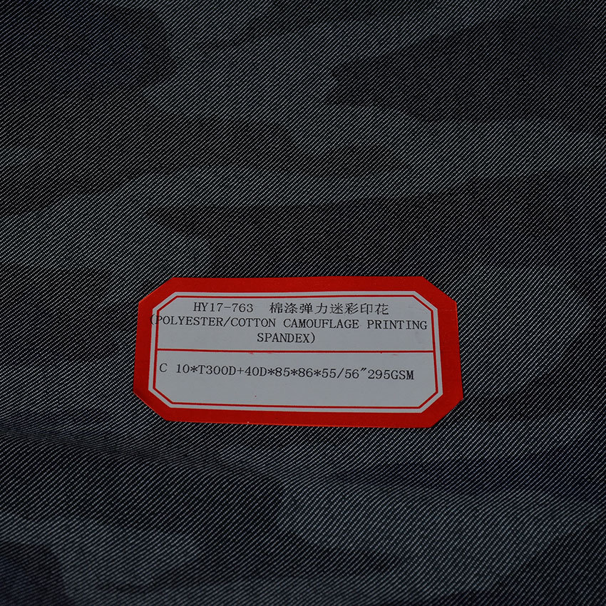 Stretch camouflage cotton polyester printed fabric camouflage outdoor clothing export standard shirt pants fabric