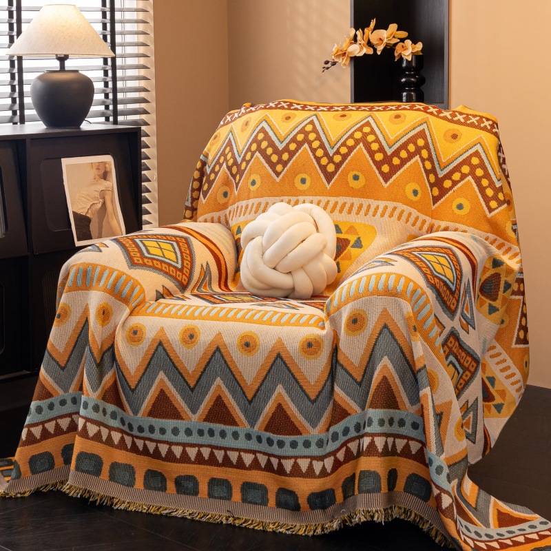 American Style Single Sofa Cover Cloth All-inclusive Sofa Towel Advanced Bohemian Ethnic Style Single Sofa Cover