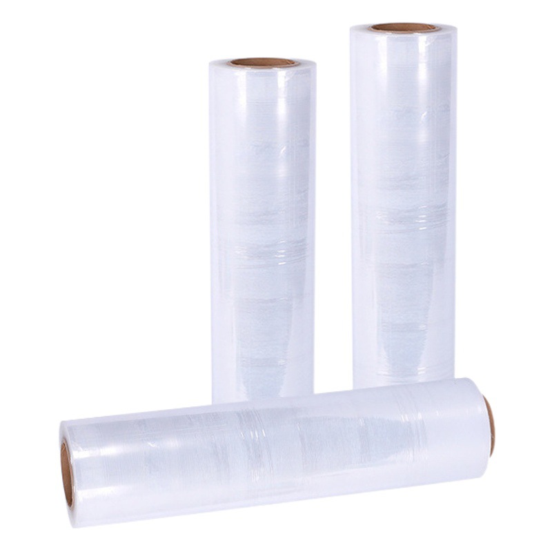 Industrial Pe Plastic Stretch Film Household Appliances Transparent Stretch Packaging Household Sealed Plastic Packaging Film High Elasticity