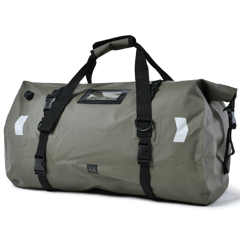 Picture of Waterproof Bag PVC Large Capacity Tail Bag Riding Backpack Packing Bag Motorcycle Camping Storage Bag Foreign Trade Motorcycle Back Seat Bag