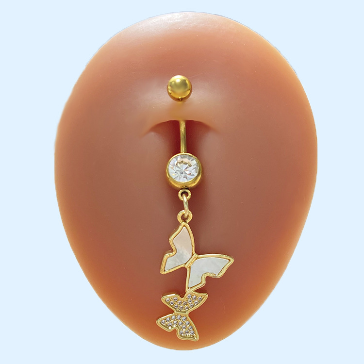 Picture of Gaibei European and American cross-border sweet cat rabbit puncture navel nail sweet cool hot girl belly button ring butterfly net red hot sale