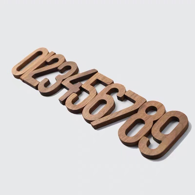 Black Walnut Magnetic DIY Digital Number Plate Hotel Hotel Office Dormitory Home Three-Dimensional Solid Number Plate
