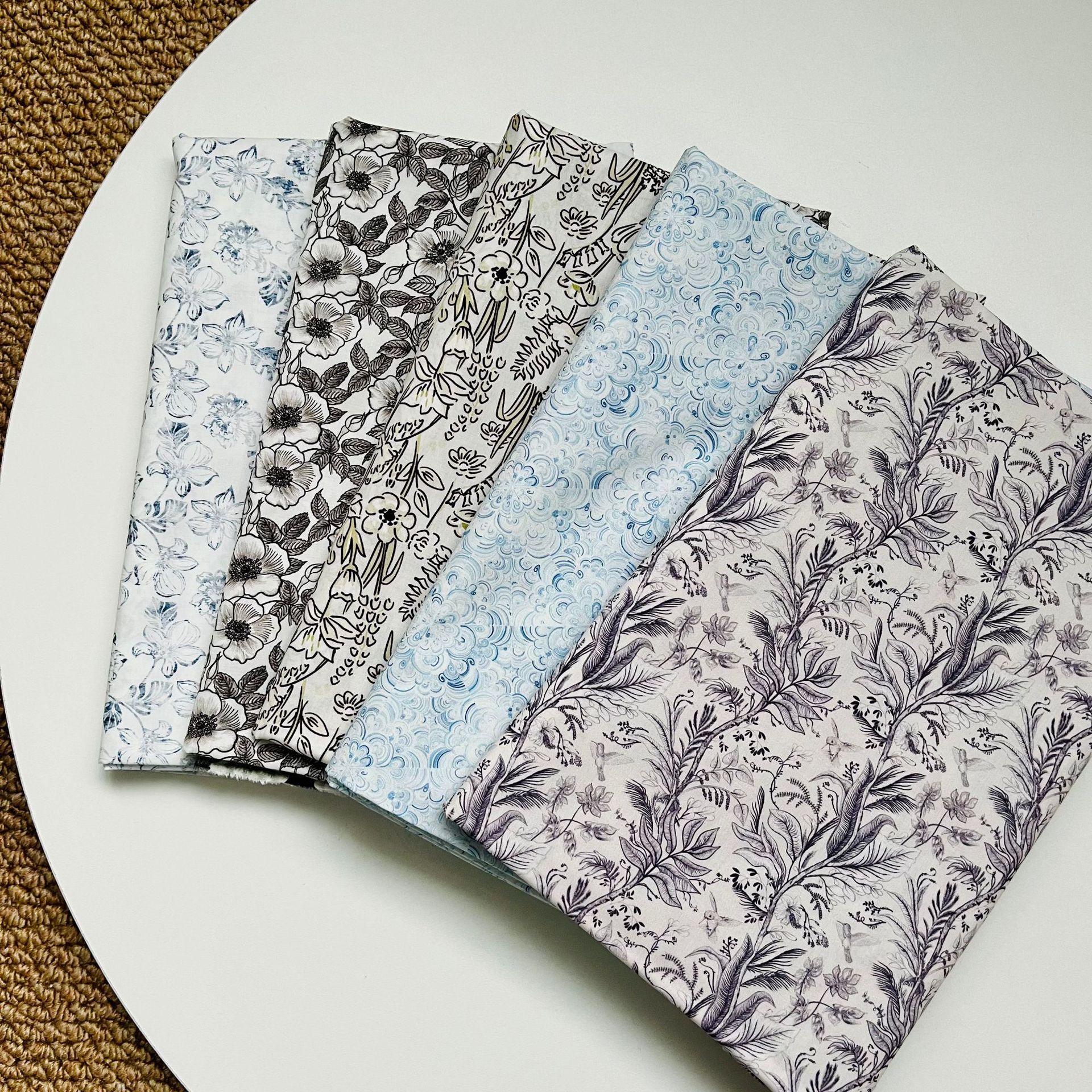 Cotton 60-Count Poplin Digital Printed Fabric Plain Floral Bag Cheongsam Home Wear Dress Shirt Fabric