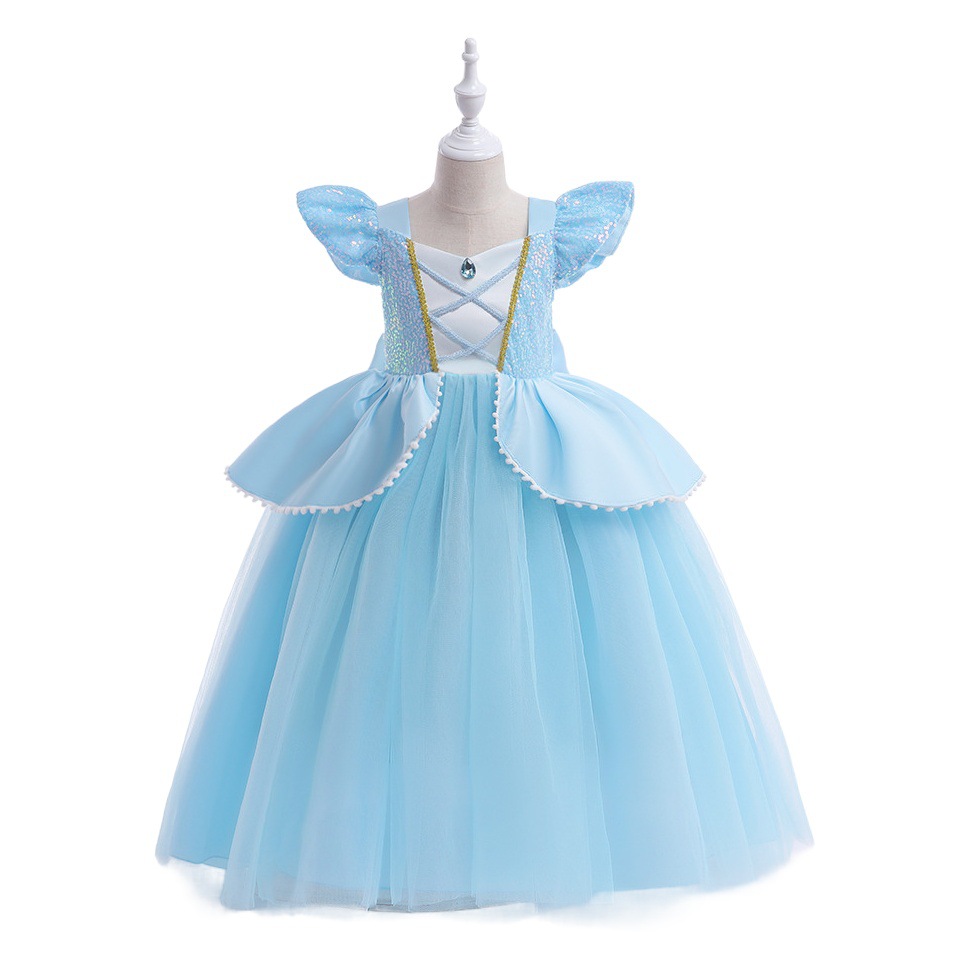 New Cinderella girl princess dress stitching mesh Cinderella Frozen Elsa children dress