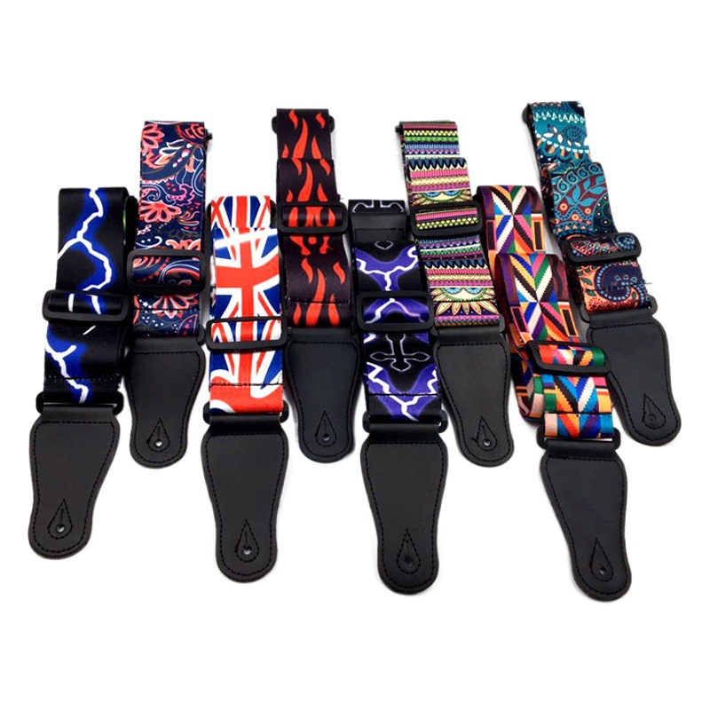 Guitar Strap Widened, Lengthened and Thickeneded Folk Classical Electric Guitar Bass Printed Strap