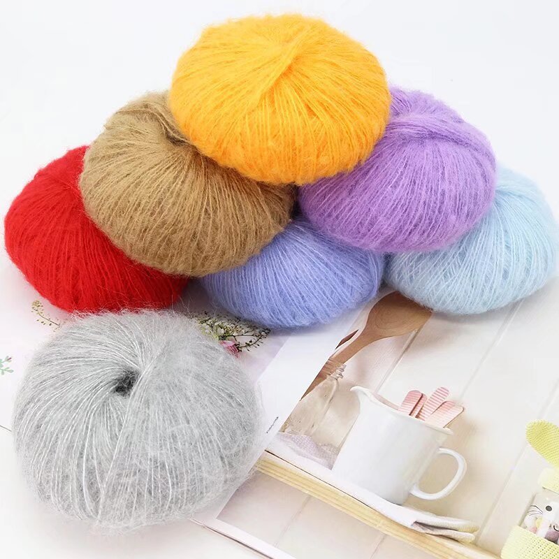 Baby Mohair Yarn with Wool Thread Ball for Knitting DIY Crochet Scarves, Shawls, and Baby Sweaters, Wholesale Fine-Spun by Manufacturer