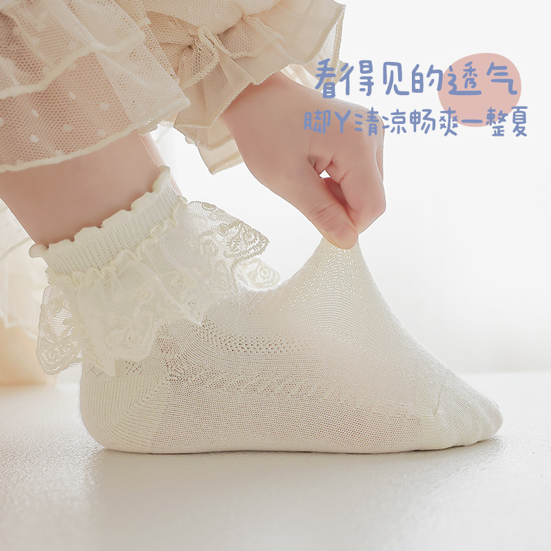 Picture of 2025 Spring and Autumn Princess Socks Lace Socks Short Socks Baby Sweet Cotton Socks Summer Thin Invisible Socks Children's Socks