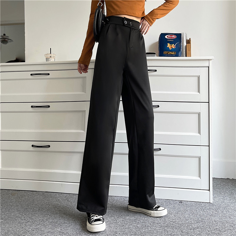 Picture of Wide leg pants women's 2023 autumn new Korean version of high waist drape suit pants retro student casual pants women's wholesale