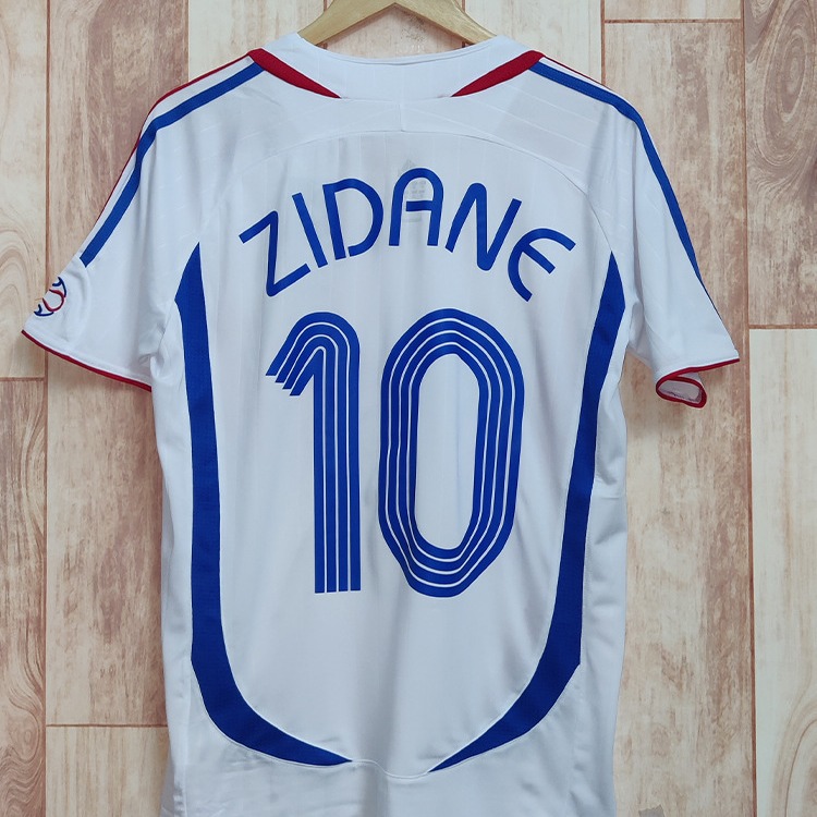 2006 World Cup France Away Short Sleeve No.10 Zidane No.12 Henri Trezeguet Retro Football Clothes