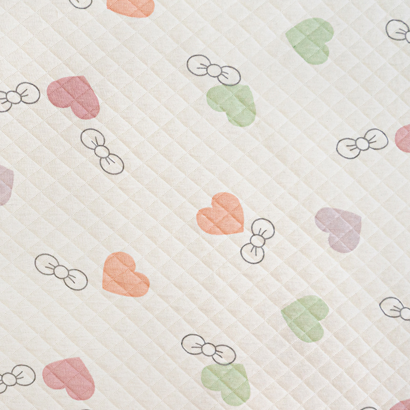 Picture of Original White Diamond Lattice Jacquard Air Layer Printed Baby Quilted Fabric Baby Jumpsuit Sleeping Bag Quilted Fabric