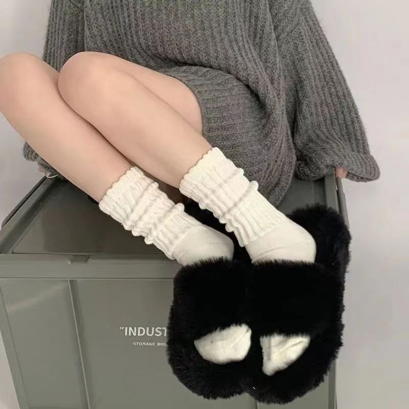 Spring and Summer Japanese ins online popular high-looking solid color men and women all-match jk trendy personality mid-calf pile socks