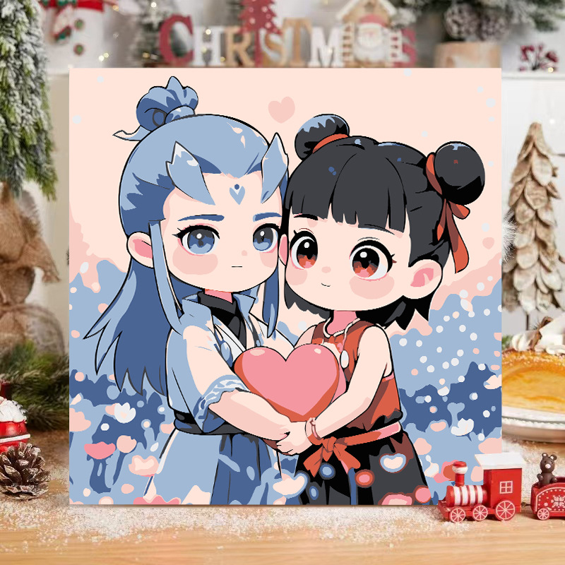 Picture of The child prodigy of Naohai diy digital oil painting manual coloring animation Ao C Naozha oil painting decorative painting