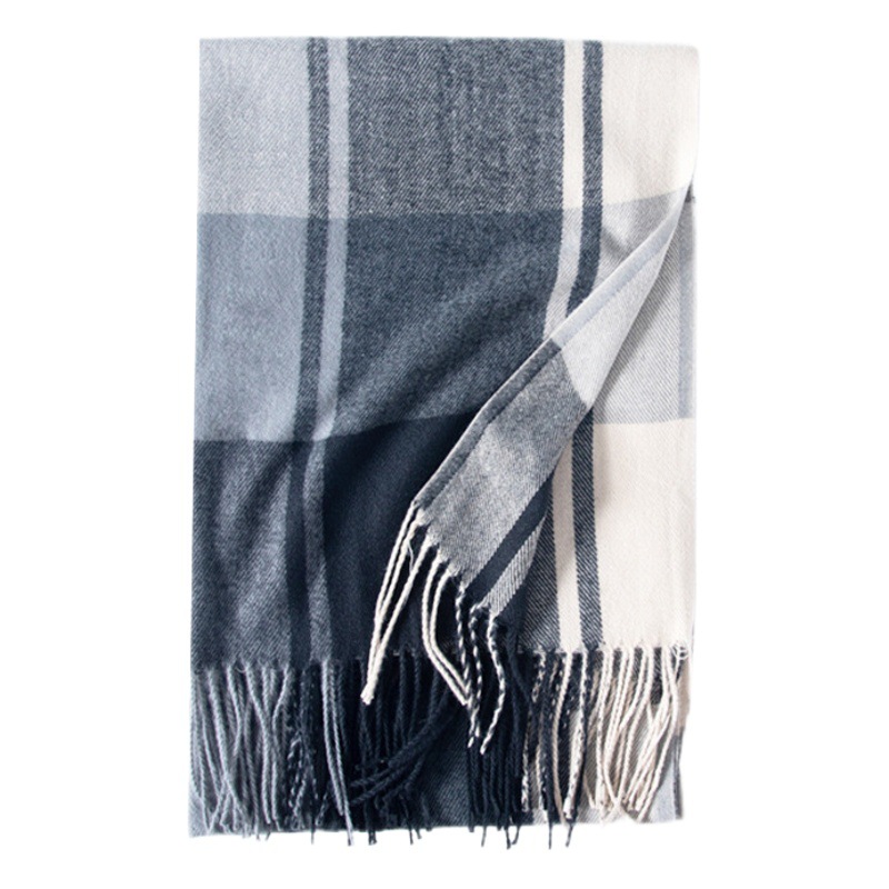 Deqing Siyue Plaid Cashmere Scarf 2025 New Winter Scarf Women's Shawl Thickened Warm Tassel Scarf