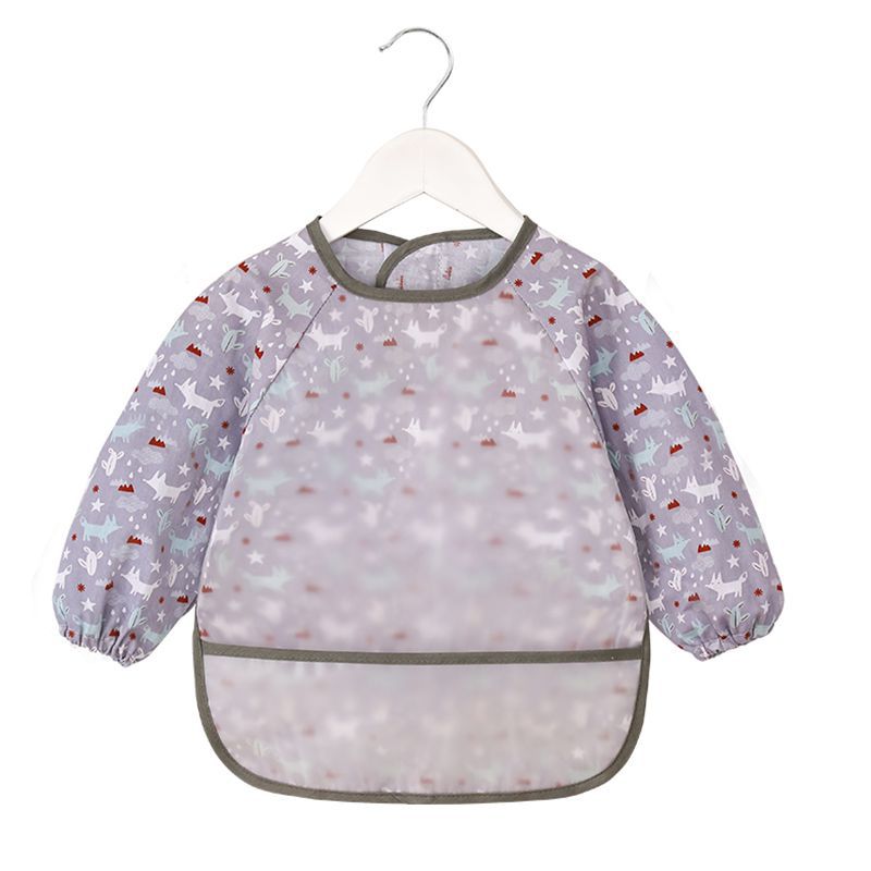 Picture of Baby Eating Smock Waterproof and Anti-Dirty Little Girl Bib Kidsren's Long-Sleeved Reverse Dressing Autumn and Winter Baby Male Protective Clothing