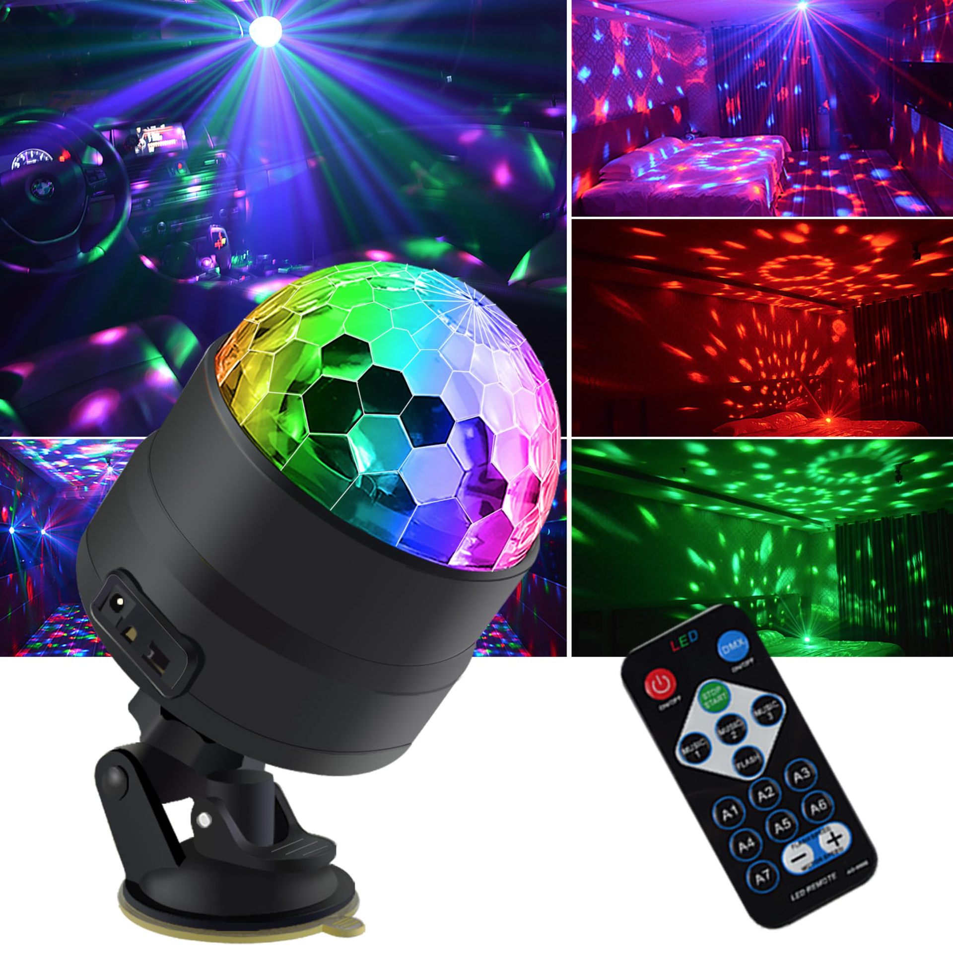 Stage atmosphere light USB magic ball light disco light colorful KTV party rotating led stage flash