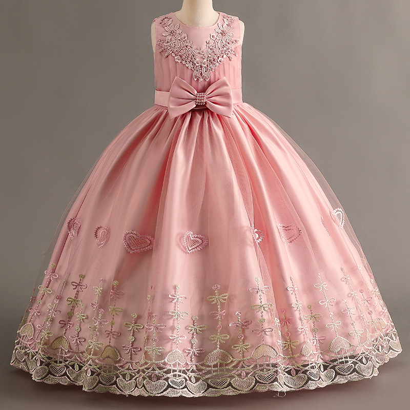 Picture of 2023 Summer New Girls' Dress Sleeveless Long Dress Mesh Lace Princess Dress Piano Costume Cross-border Exclusive