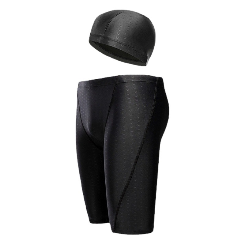 2025 Men's Swimming Pants Shark Leather Swimming Pants Swimming Cap Men's Swimming Supplies Five Points Swimming Pants Spot Wholesale
