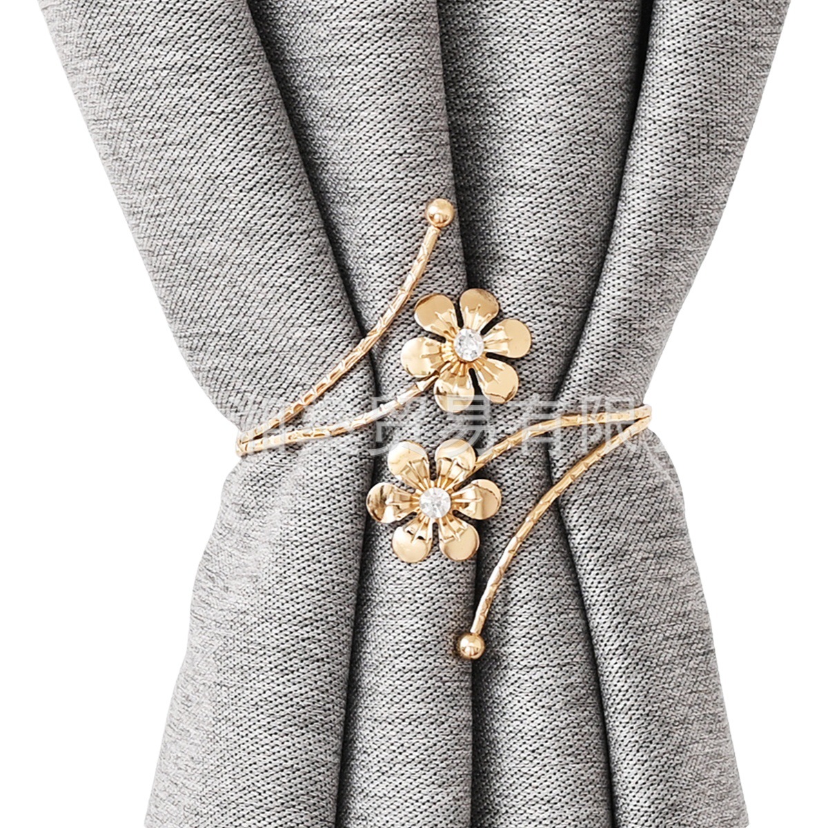 Cross-border Amazon Middle East modern simple metal double flower window clip curtain strap decorative window screen buckle finished product in stock