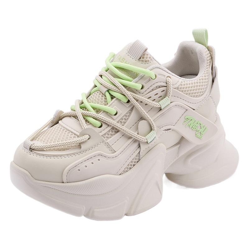 Inner Heightening Daddy Shoes for Women 2025 Spring New Breathable Casual Sports Shoes for Women Versatile Thick-Soled Women's Shoes Trbottomy