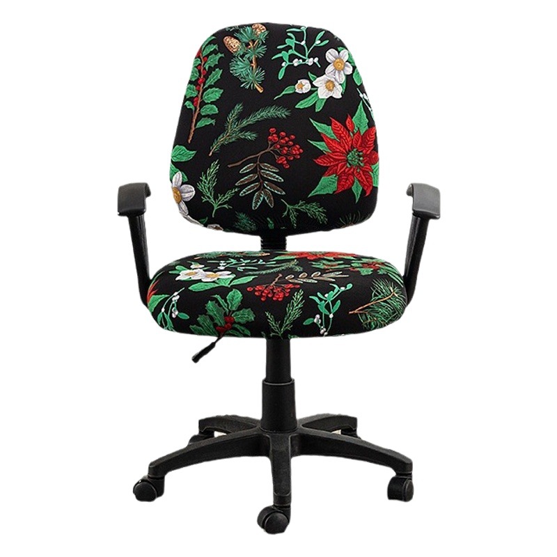 Cross-border split printing computer office seat cover lifting boss computer chair cover universal swivel chair cover 2-piece set