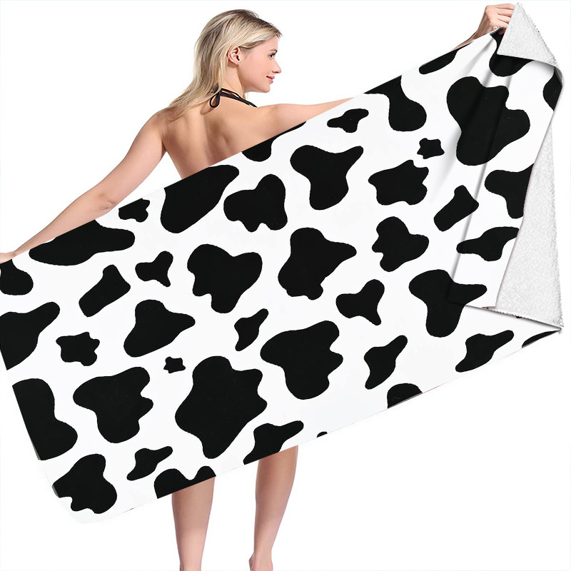 Dairy Cow Series Beach Towel Microfiber Double-sided Velvet Beach Towel Swimming Bath Towel Varied Square Towel Beach Towel