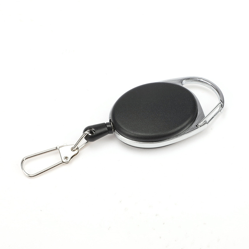 Picture of Metal Retractable Keychain for Outdoor Hiking and Fishing, Horseshoe Buckle, Oval Retractable Wholesale